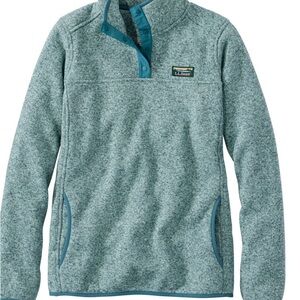 L.L. Bean Blue Heathered Fleece Pullover Womens Outerwear